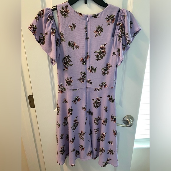 Francesca’s Lavender Floral Off Shoulder Dress - Picture 2 of 5